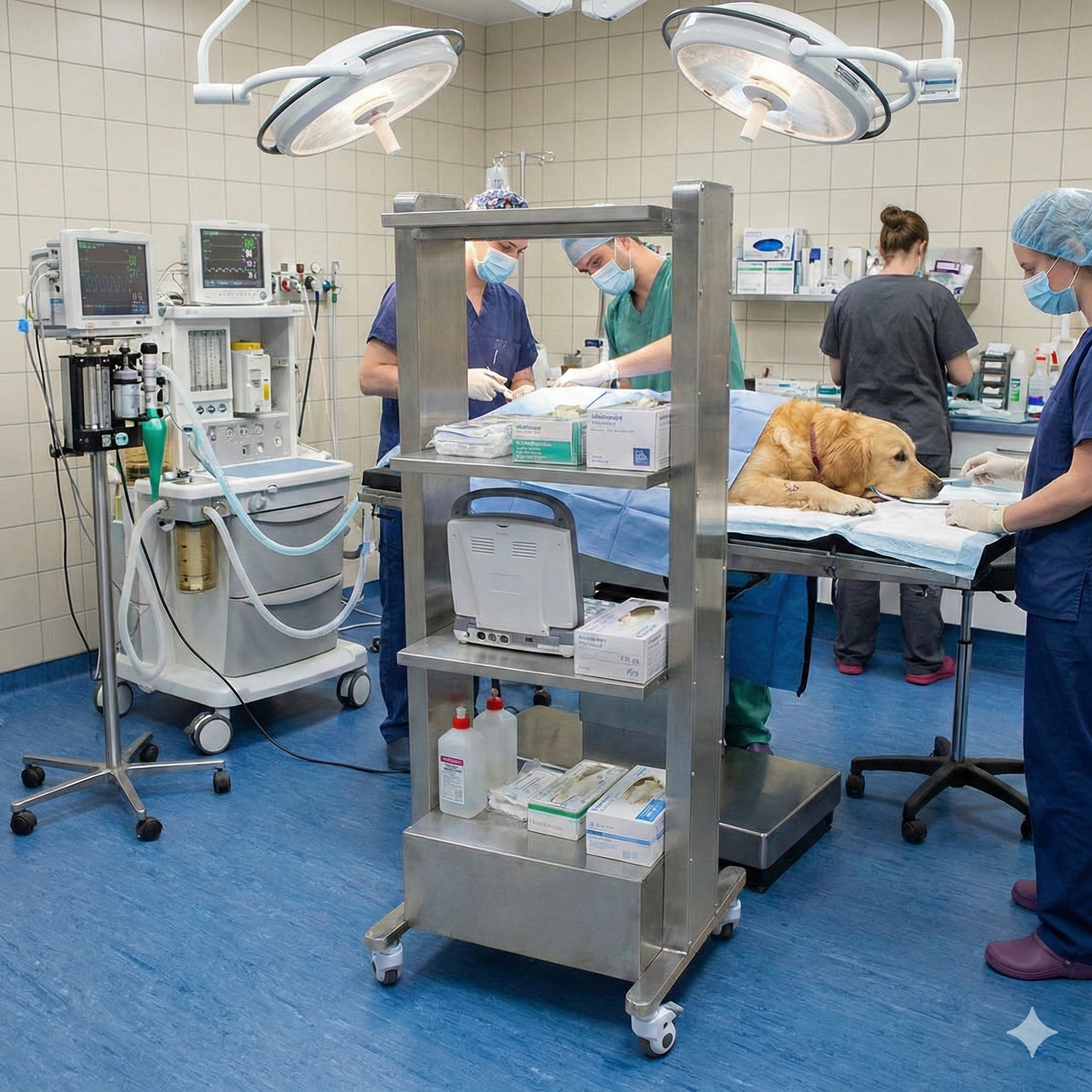 Carro de Quirófano con Tomas Eléctricas